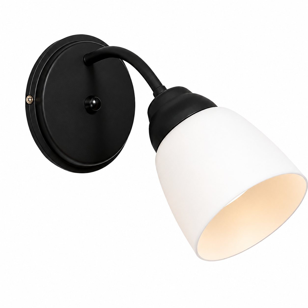 Aplique de Pared Ferrolux Valen 1 Luz E27 con Tulipa de PVC Negra | Diseño Moderno