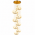 Colgante LED Espiral Doble Altura 3 Tonalidades – Diseño Escultórico Dorado Extensible hasta 3 m