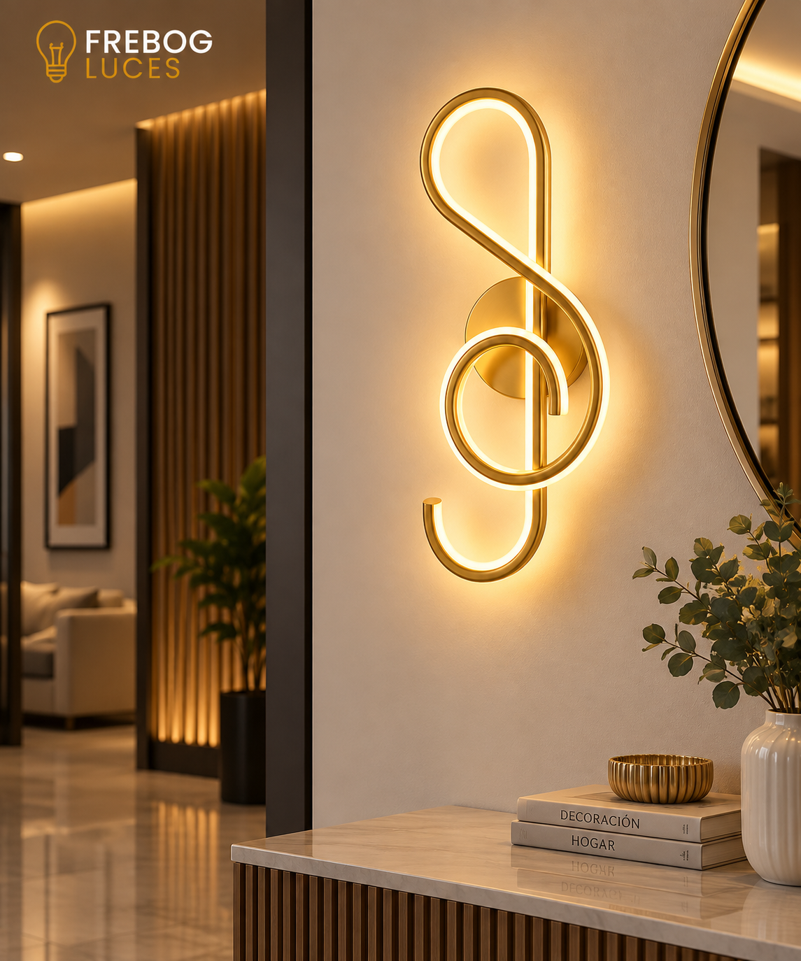 Aplique LED de Pared Dorado – 22W | 3 Tonalidades