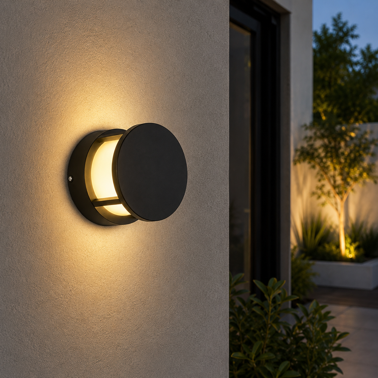 Aplique LED Circular Negro 15W 3500K – Diseño Moderno Minimalista
