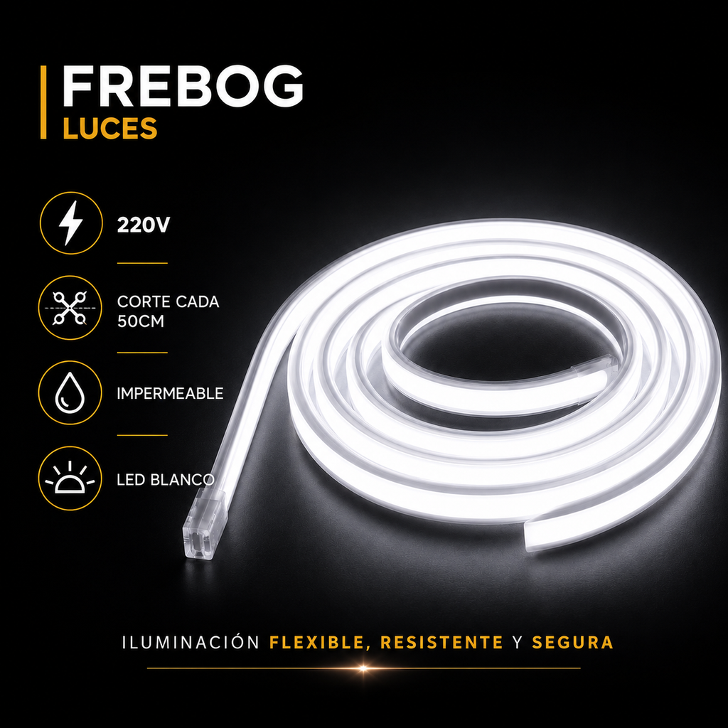 Manguera LED COB Flexible 220V – Luz Blanca | Venta por Metro