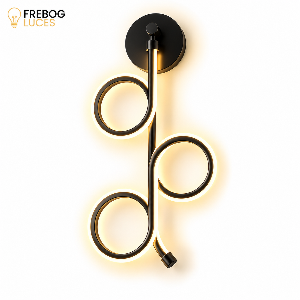 Aplique LED de Pared Negro – 23W | 3 Tonalidades