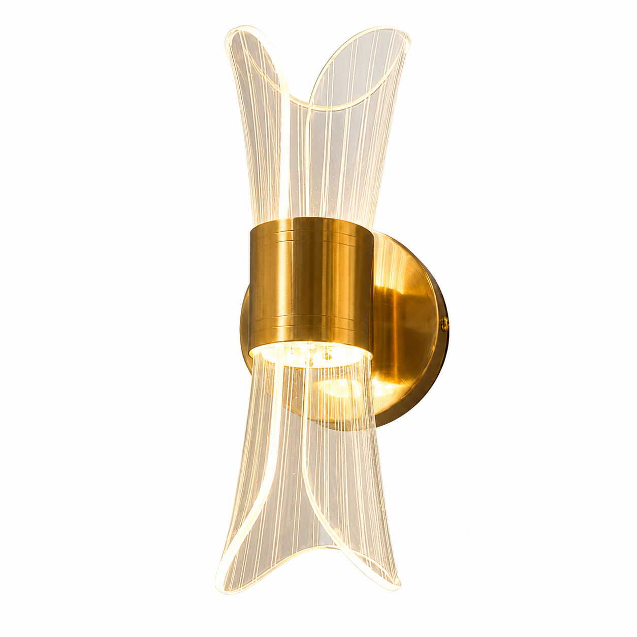 Aplique LED Interior Decorativo de 3 Tonos Dorado con Acrílico