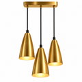 Colgante Triple E27 Dorado Opal – Base 30 cm