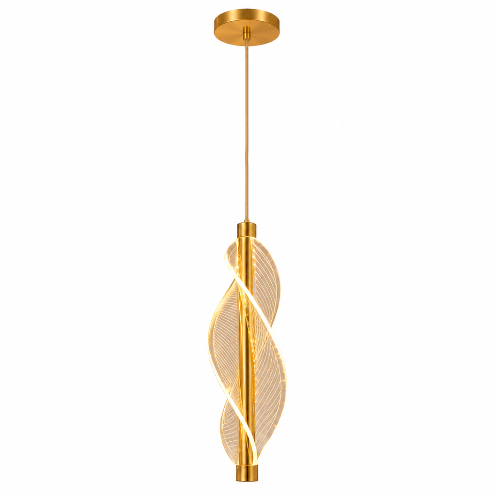 Colgante LED Espiral Dorado 3 Tonalidades – Diseño Moderno Decorativo