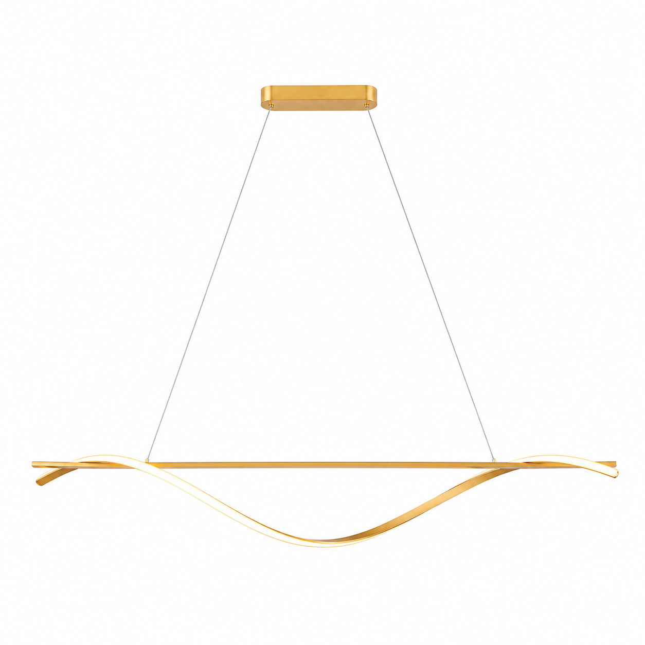 Colgante LED Moderno Dorado 3 Tonalidades – Diseño Minimalista de Luces Curvas