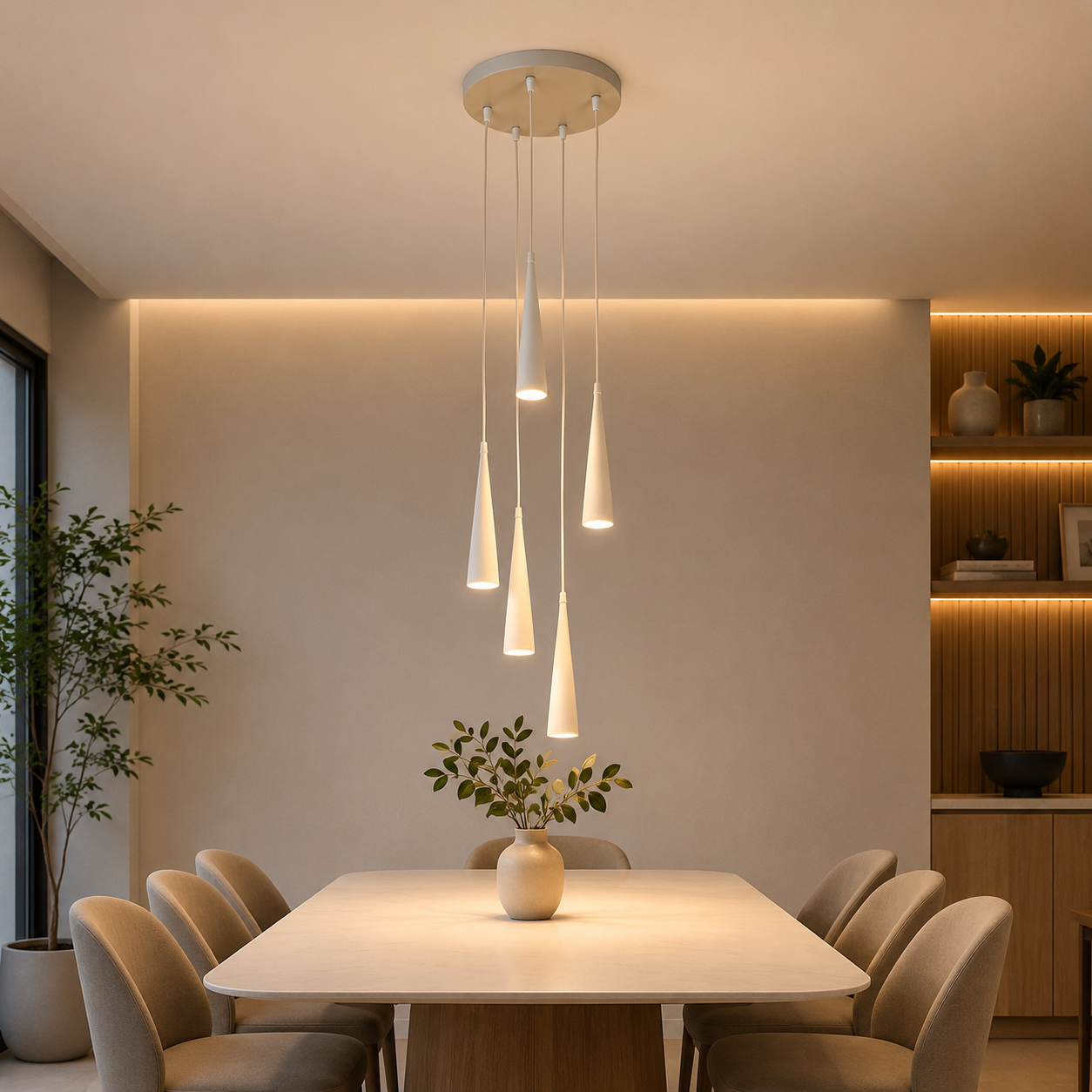 Colgante LED Cónico 5W Luz Cálida – Diseño Minimalista Moderno