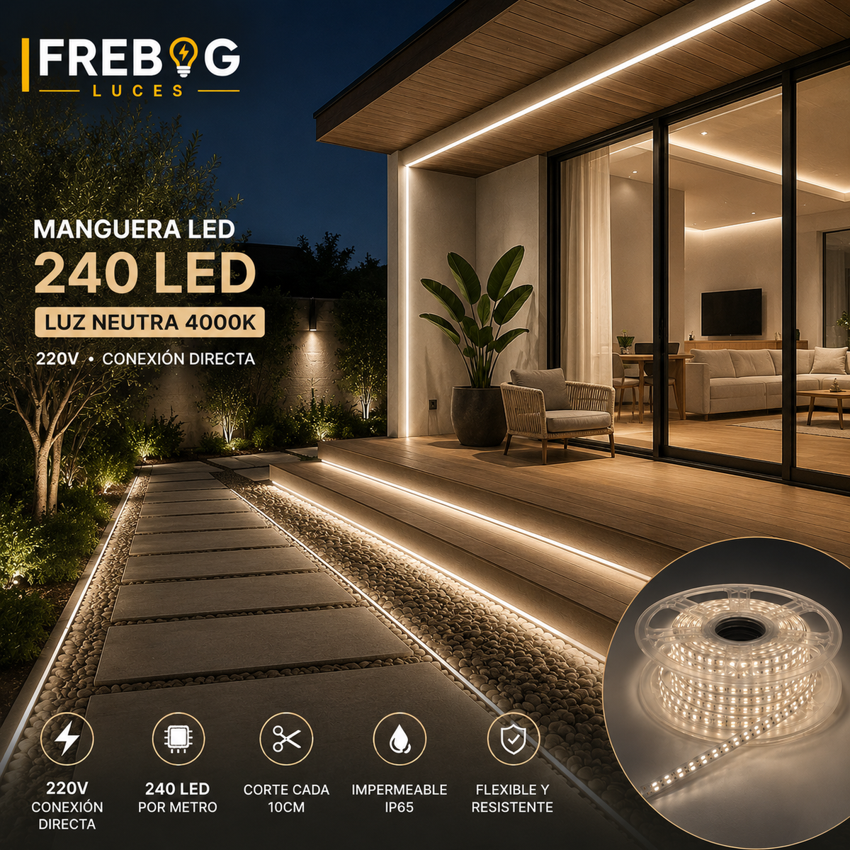 Manguera LED 240 LED 220V – Luz Neutra 4000K