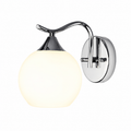 Aplique de Pared Cromado con Globo de Vidrio Opal – Estilo Moderno Elegante