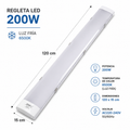 Regleta LED 200W 120 cm Luz Fría 6500K | Alta Potencia para Depósitos e Industrias