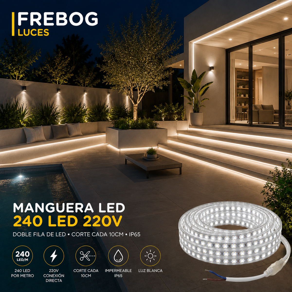 Manguera LED 240 LED 220V – Luz Blanca 6500K
