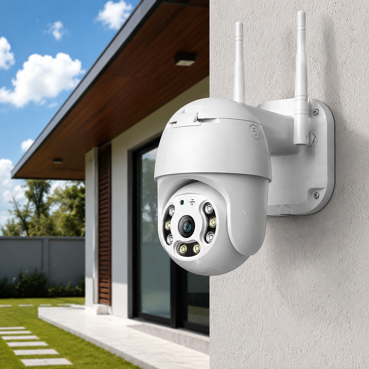 Cámara de Seguridad WiFi PTZ Exterior 360° con App ICSee