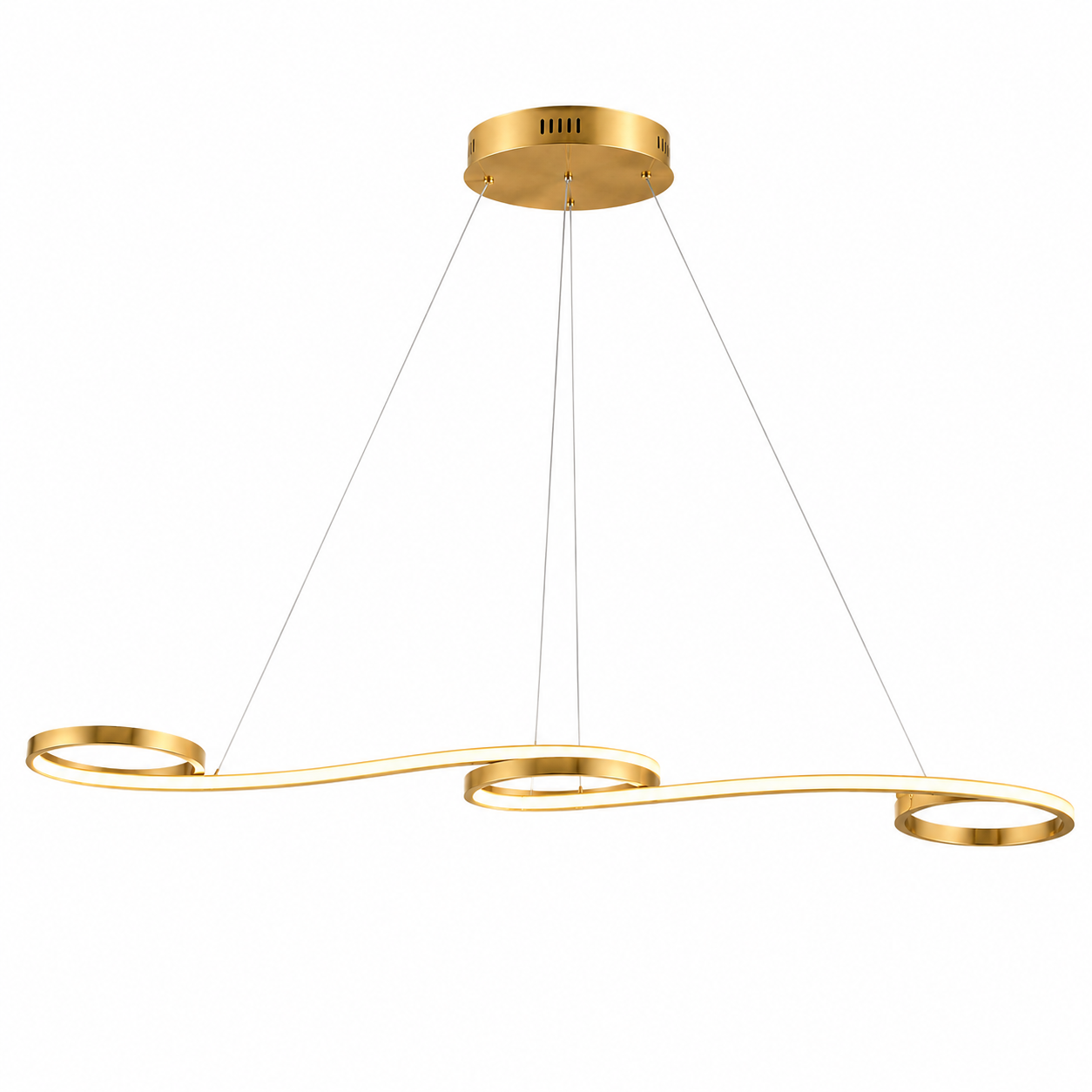 Colgante LED Milao Dorado 30W – Luz Cálida 3500K | Diseño Moderno y Elegante