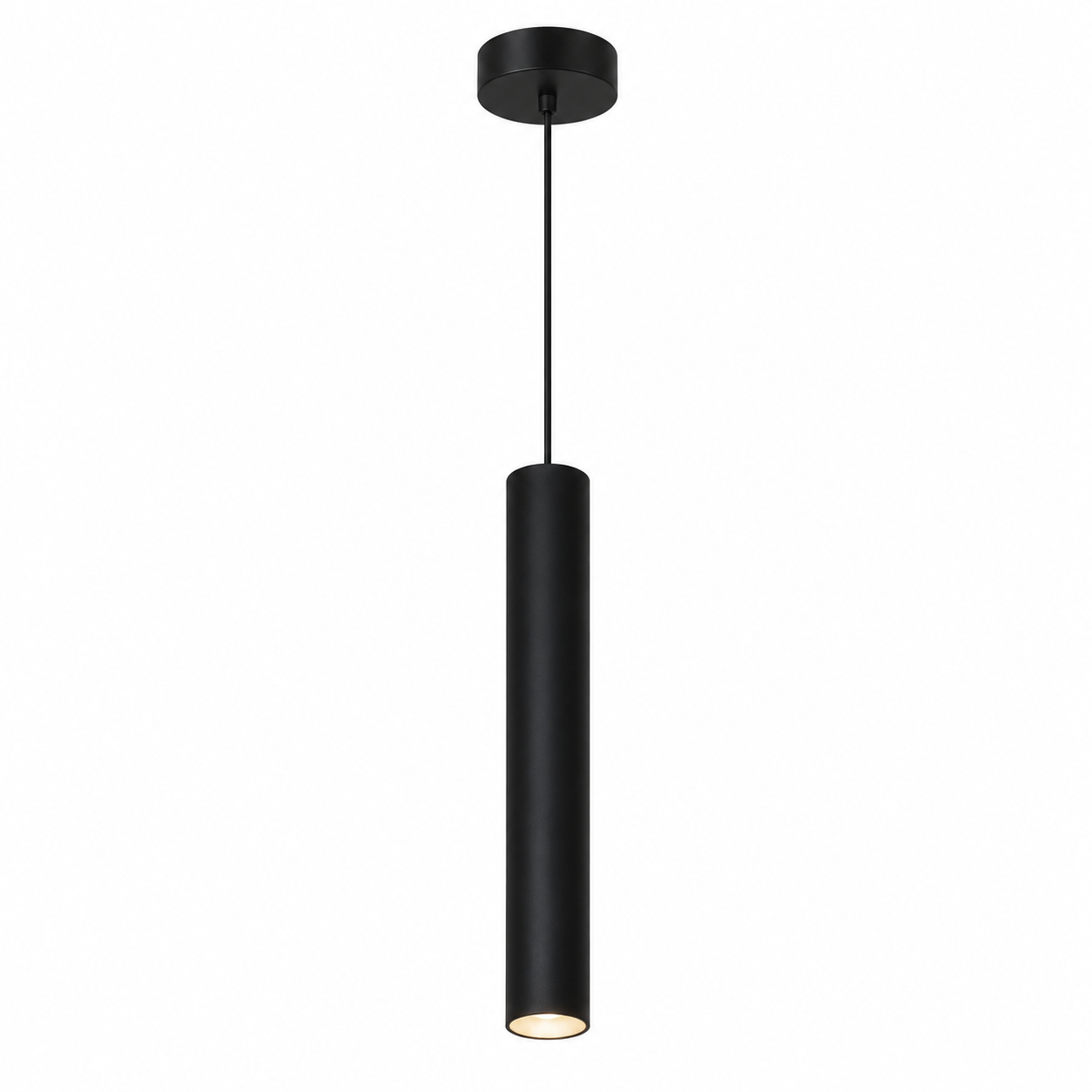 Colgante Cilíndrico GU10 Negro – Diseño Minimalista 35 cm