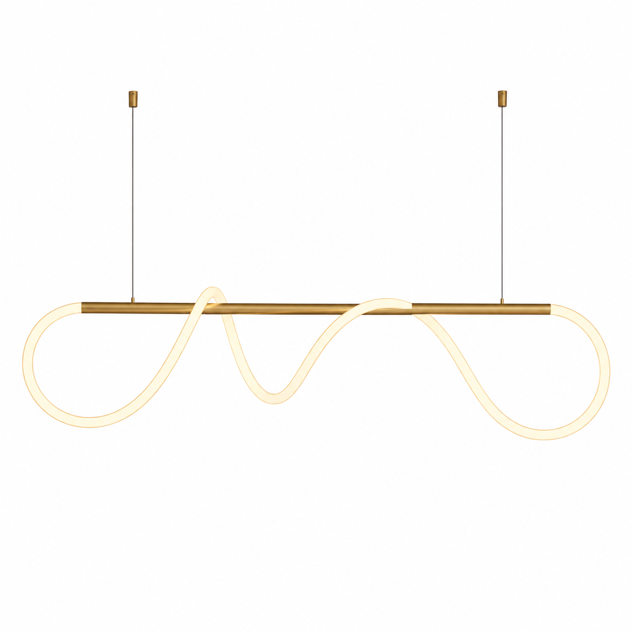 Colgante LED Onda Gold – Luz Cálida | Diseño Moderno Decorativo