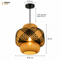 Colgante Decorativo de Ratán  – 1L E27