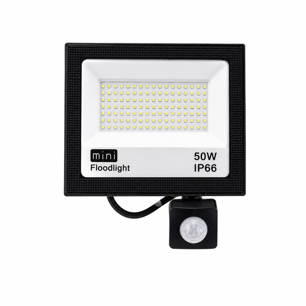 Reflector LED 50W con Sensor de Movimiento IP66 | Luz Blanca | Exterior