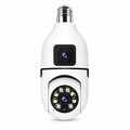 Cámara de Seguridad WiFi Tipo Foco Doble Lente PTZ 360° | Compatible con iCSee
