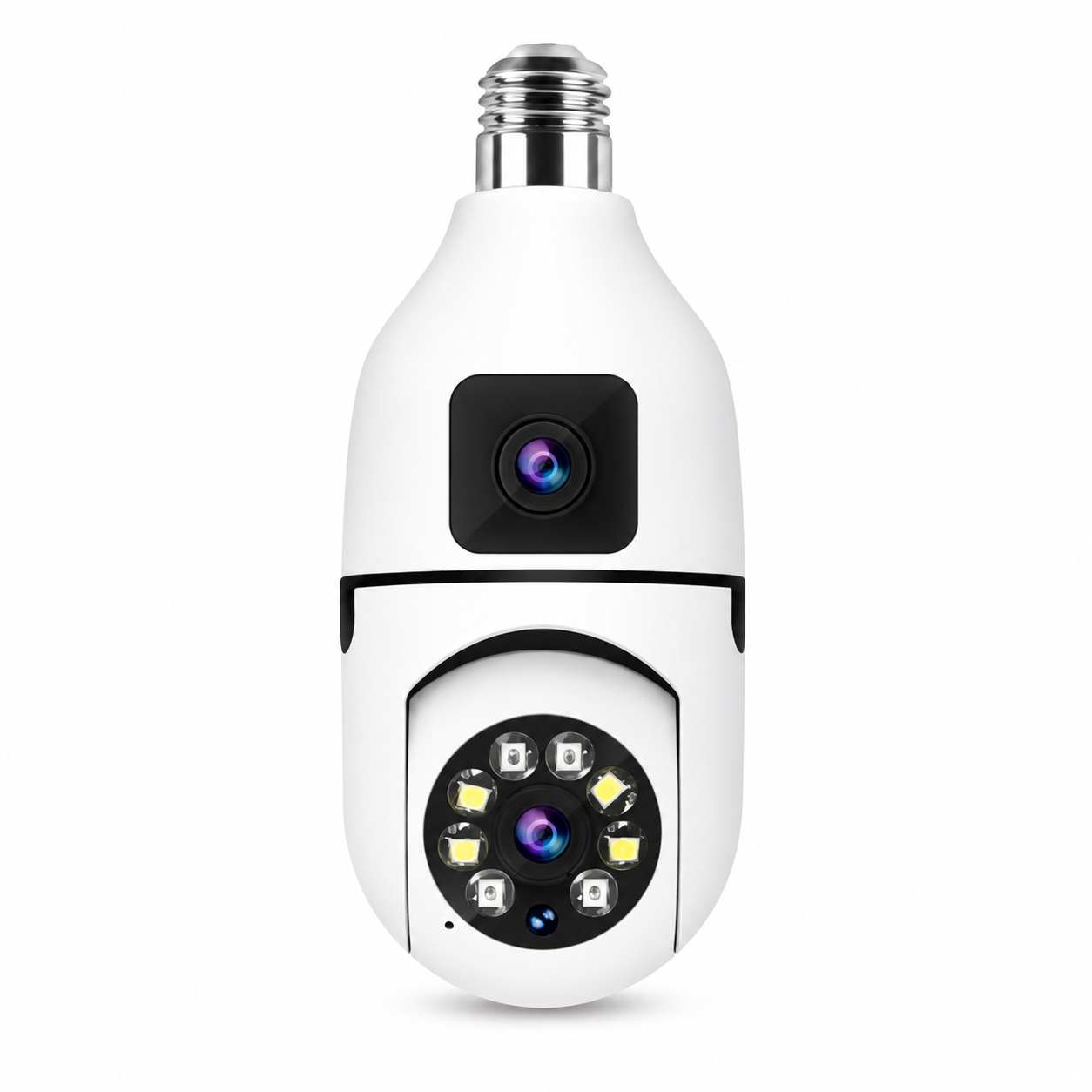 Cámara de Seguridad WiFi Tipo Foco Doble Lente PTZ 360° | Compatible con iCSee