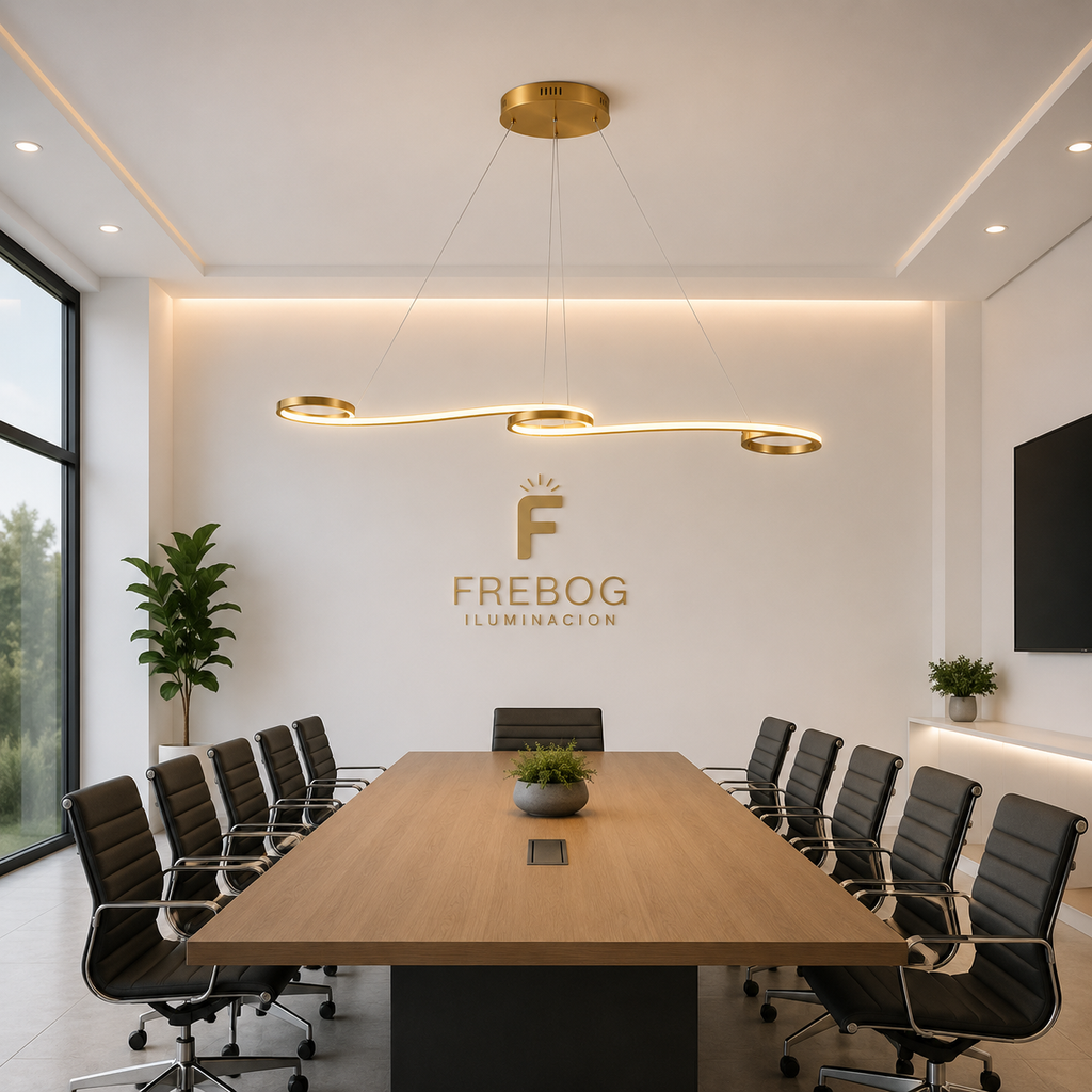 Colgante LED Milao Dorado 30W – Luz Cálida 3500K | Diseño Moderno y Elegante