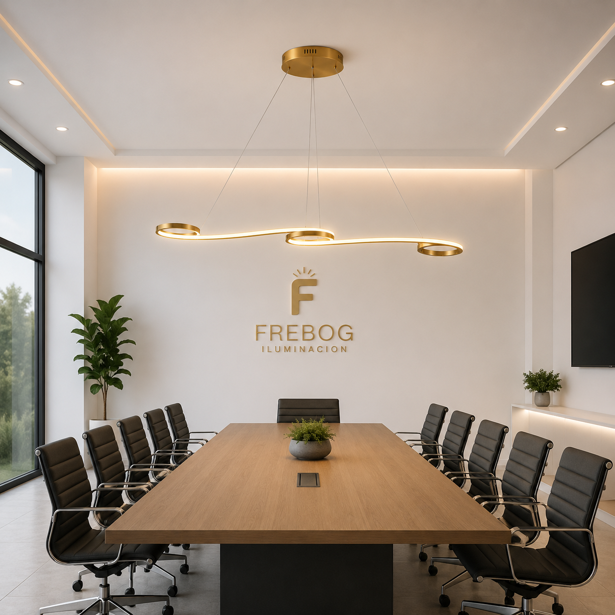 Colgante LED Milao Dorado 30W – Luz Cálida 3500K | Diseño Moderno y Elegante