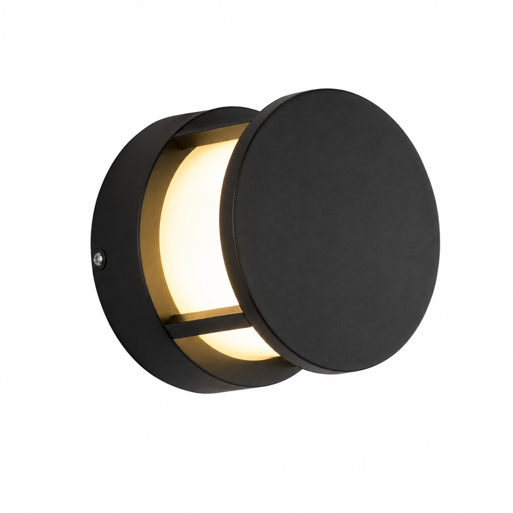 Aplique LED Circular Negro 15W 3500K – Diseño Moderno Minimalista