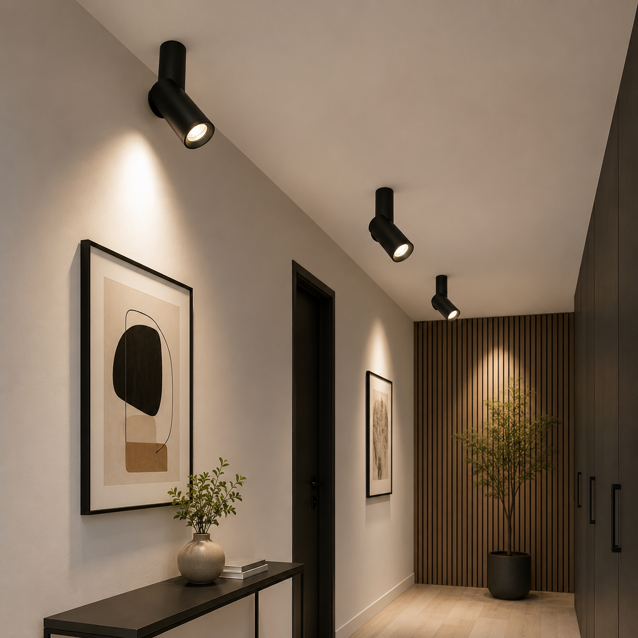 Spot de Superficie GU10 Direccional Negro – Diseño Moderno Minimalista