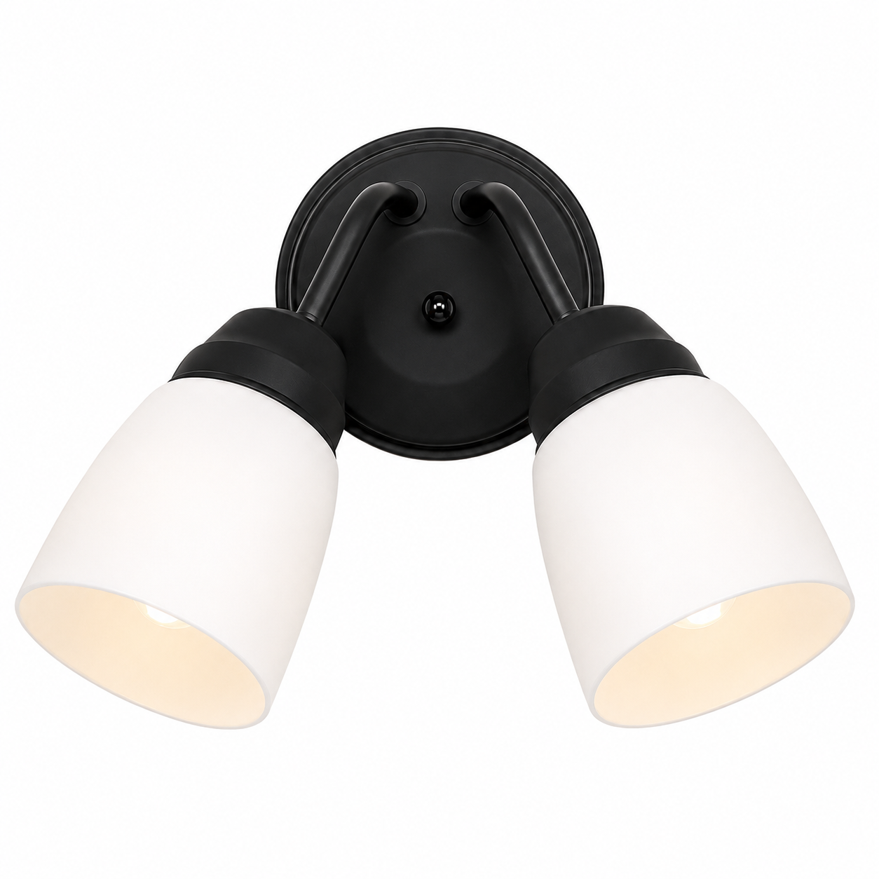 Aplique de Pared Ferrolux Valen 2 Luces E27 con Tulipas de PVC Negra | AP252NEGV