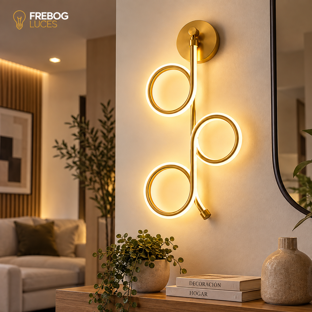 Aplique LED de Pared Dorado – 23W | 3 Tonalidades