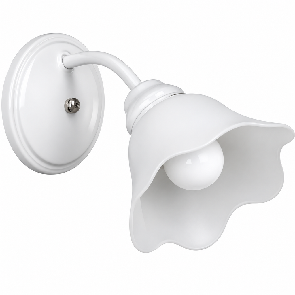 Aplique de Pared de 1 Luz con Tulipa "ONDINA" Blanco