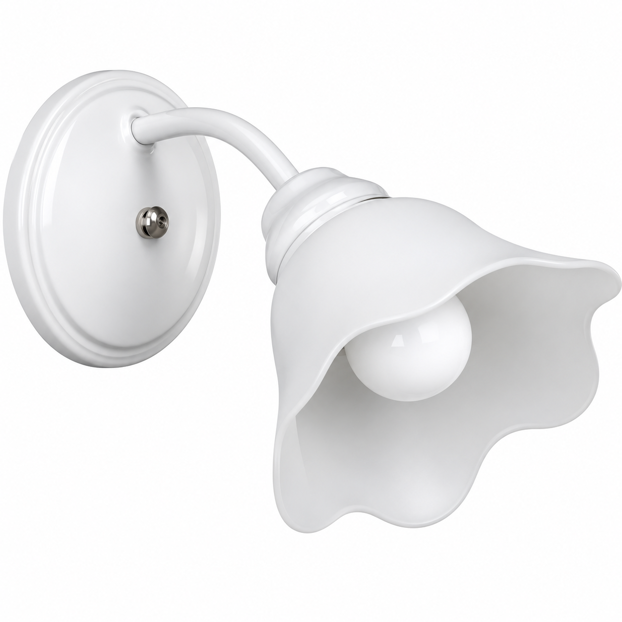 Aplique de Pared de 1 Luz con Tulipa "ONDINA" Blanco