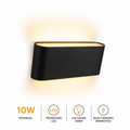 Aplique LED de Pared 10W Luz Cálida 3000K | 17 cm | Diseño Moderno para Exterior e Interior