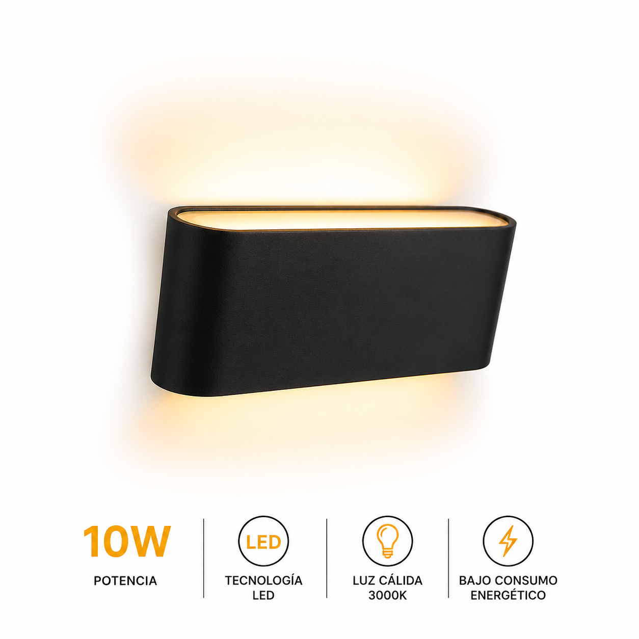 Aplique LED de Pared 10W Luz Cálida 3000K | 17 cm | Diseño Moderno para Exterior e Interior