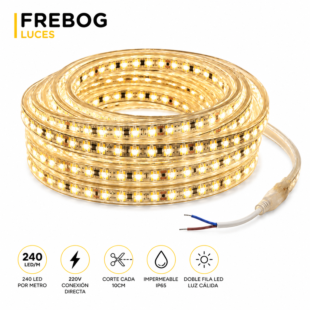 Manguera LED 240 LED 220V – Luz Cálida 3000K